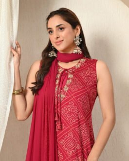 Advita Bandhni Print 3-Piece Suit – Traditional Ethnic Wear for Women
