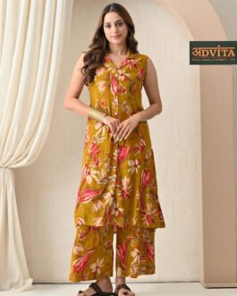 Advita A-Line Long Kurta Set – Rayon Cotton Ethnic Wear for Women
